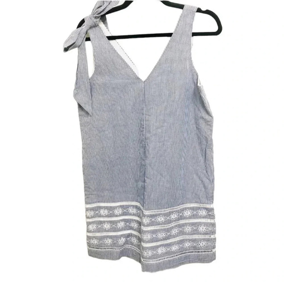 Vineyard Vines Moonshine Sandbar Strip Bow Sleeveless V-Neck Dress Size XS NWT - Picture 1 of 13